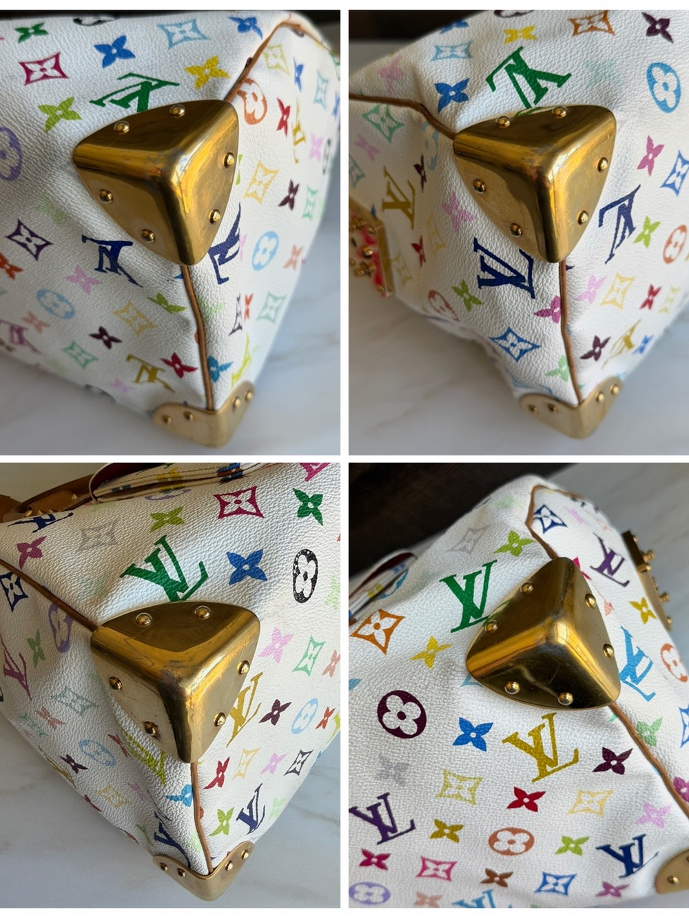 SOLD XPost Louis Vuitton Takashi Murakami Vintage White Multicolor Speedy 30 Bag - Picture 13 of 16